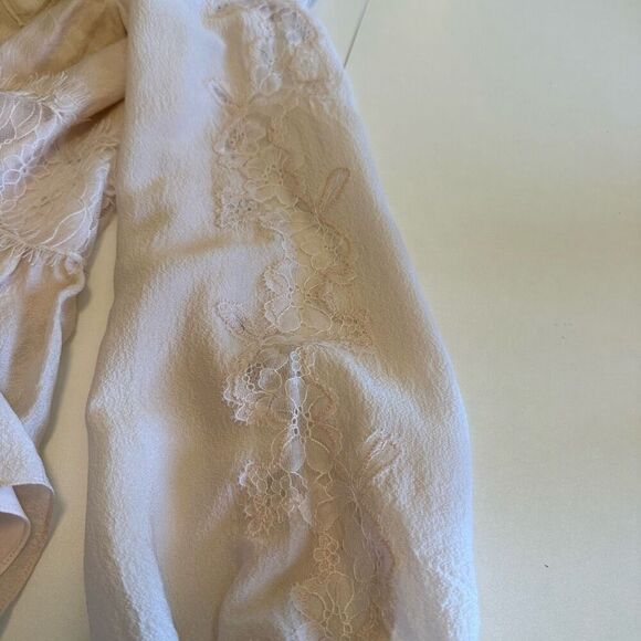 3.1 Phillip Lim Blush Silk & Lace Balloon Sleeve Top Sz 4 - Picture 7 of 15